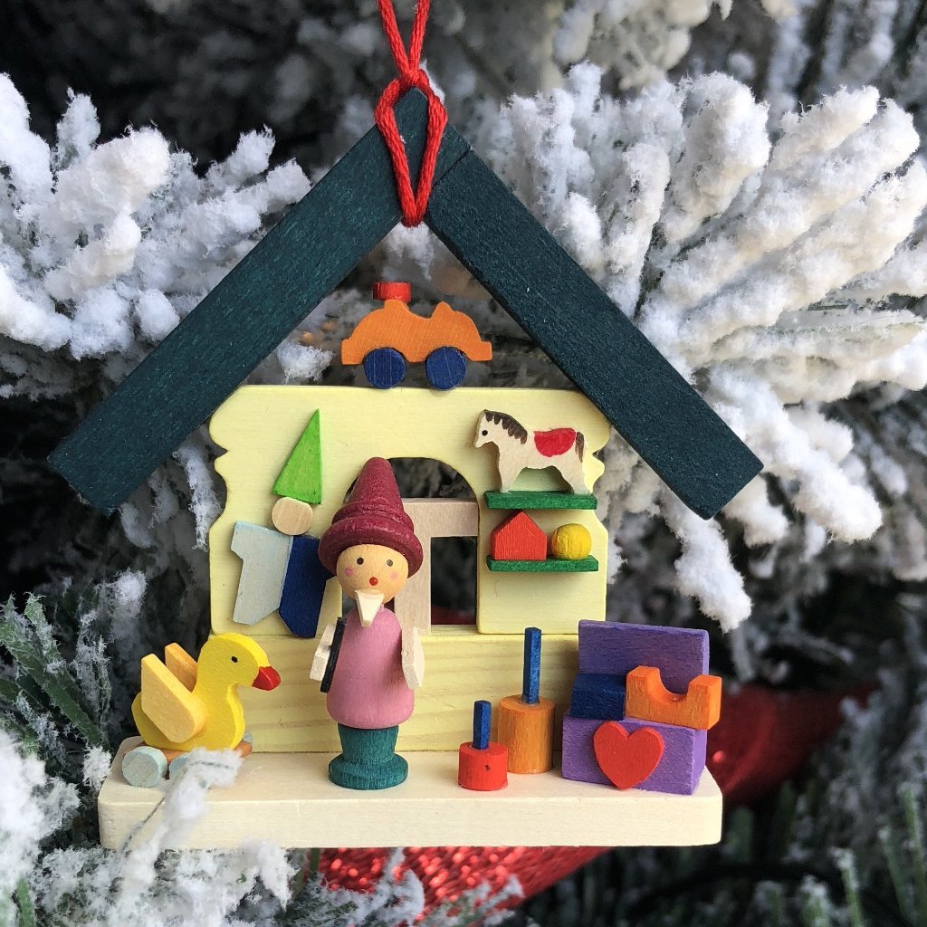 Christmas Village with Elf in Santa's Workshop - Christmas tree decoration